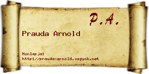 Prauda Arnold névjegykártya